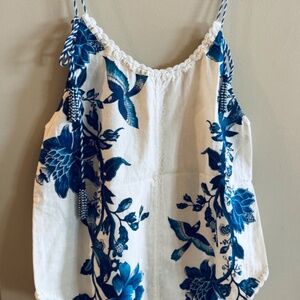 Farm Rio Arara Floral Linen Tank Size XS